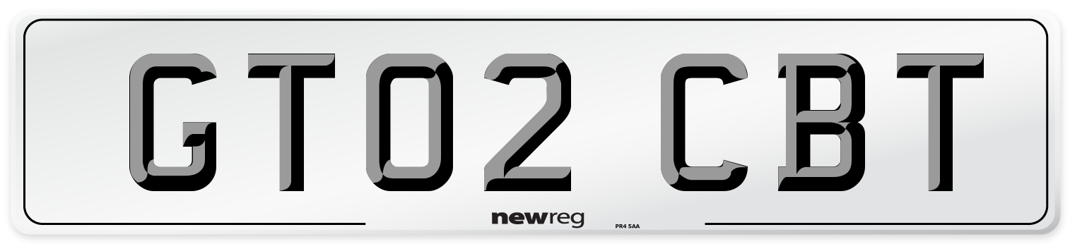 GT02 CBT Number Plate from New Reg